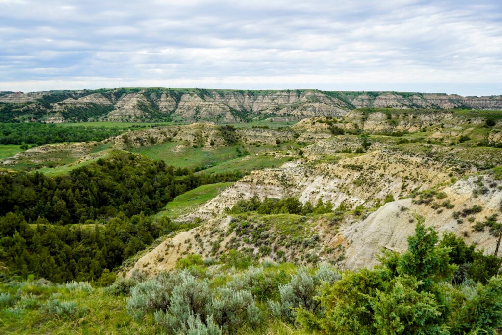 Beautiful badlands in Theodore Roosevelt National Park 