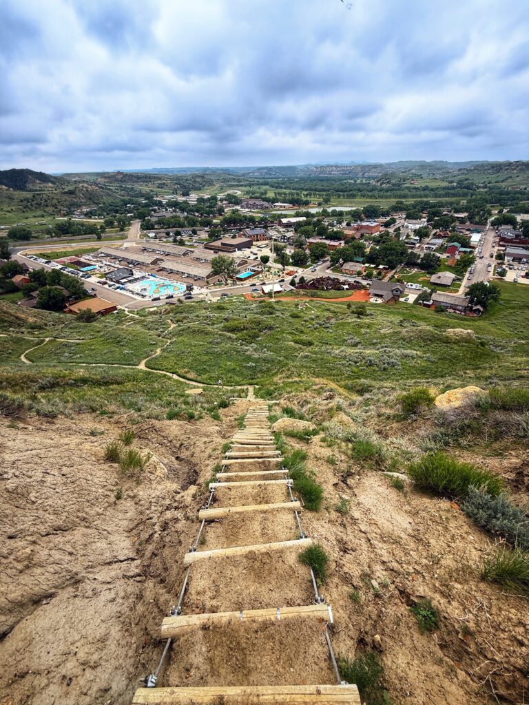 Point-to-Point trail ladder above Medora 