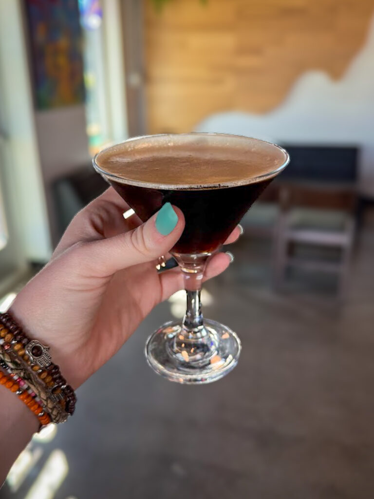 Gluten free friendly espresso martini cocktail at Bentonville bar or restaurant